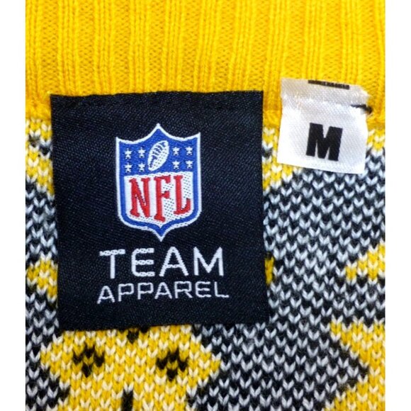 NFL Steelers V-Neck Ugly Christmas Sweater Size M Black & Gold Knit - Picture 4 of 8